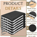 Hosuly 6 Pcs 11 x 7'' Compression Packing Cube Bag Extra Large Travel Expandable Space Saving Organizers XL for Luggage Storage(Black)