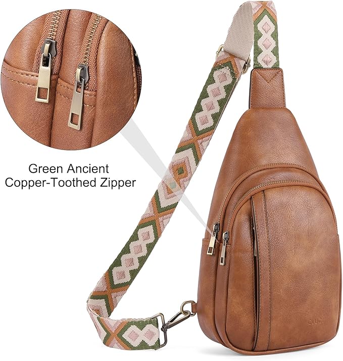 CLUCI Crossbody Bags for Women Men,Leather Sling Bag Cross Body Backpack for Woman Gifts for Women Birthday Unique