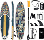 10’6’’ Portable Inflatable Stand Up Paddle Board (SUP) for Adults and Youth with Non-Slip Deck – Complete Accessories Kit, Perfect for Fishing, Yoga, Fitness & Family Fun