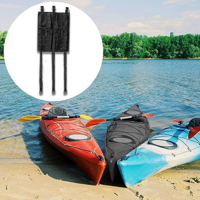 Kayak Canoe Mesh Storage Bag for Seat,Kayak Gear Accessories,Kayak Canoe Seat Storage Compartments,Storage Bag Under Kayak Seat-Attach to Seat