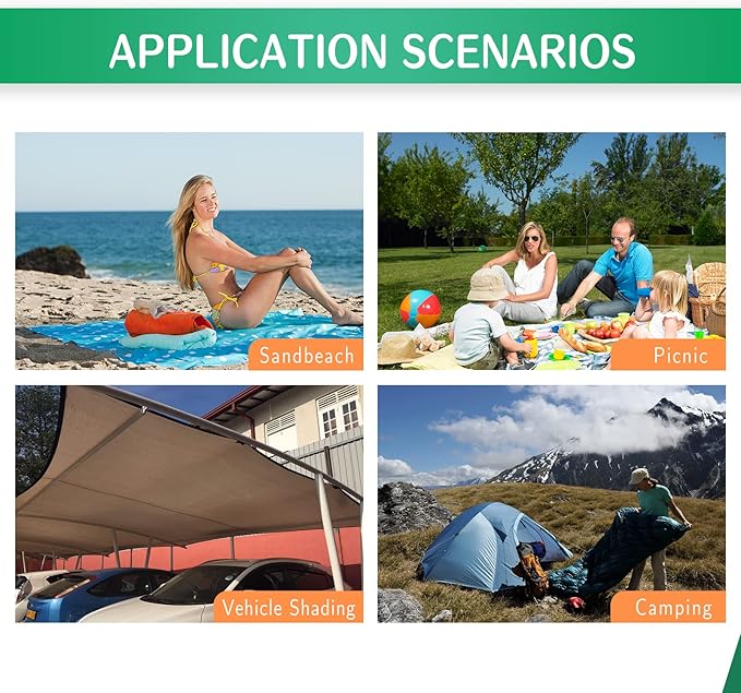 Camping Tarp Waterproof with Carry Bag for Under Tent, Ultralight Tent Footprint for Ground Camping Hiking (86" x 57")