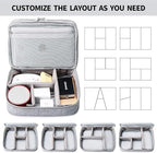 Lanola Travel Cable Organizer Bag, Electronic Accessories Case Portable Double Layer Cable Storage Bag for Cord,phone,Charger, Flash Drive, Phone, SD Card,Personal Items - (Grey)