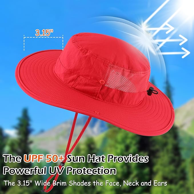 Connectyle Men's Sun Hat UPF 50+ Wide Brim Bucket Hats for Fishing Hiking Gardening Adjustable Boonie Hat Outdoor Safari Hats