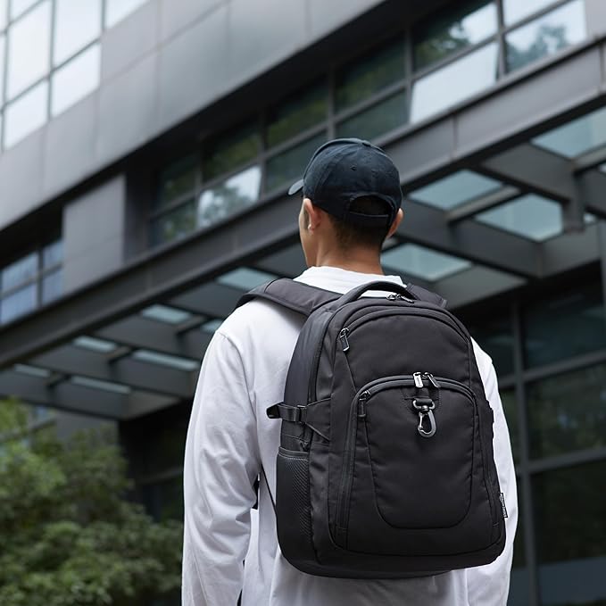 Amazon Basics Travel Laptop Backpack for 15.6 inch Laptop, Black | for 15.6 inch Laptop
