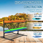 Kayak Storage Rack, Heavy Duty Freestanding Kayak Rack for Garage and Outdoor Storage, Kayak Stand Adjustable for Kayak, Canoe, Surfboard and Paddle Board