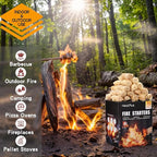Fire Starter -120 Pcs Fire Starters for Campfires, Fireplace, Grill, Wood & Pellet Stove, Fire Pit, BBQ, Survival, ooni Pizza Ovens, Water Resistant & Odorless Safe- Camping Accessories