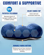 Ultralight Inflatable Camping Pillow for Sleeping – Soft Velvet Cover, Compact & Portable, Ergonomic Neck Support, Machine Washable Air Pillow, Perfect for Travel, Hiking, Backpacking – Blue