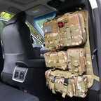 Universal Tactical Car Seat Back Organizer Bag Tactical Molle Vehicle Organizers Panel Vehicle Protector Organizers with 5 Detachable Pouches for Car Truck Ford Jeep (CP camo)
