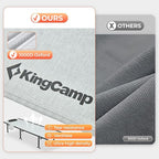 KingCamp Oversized Camping Cot, Folding 440lbs Heavy Duty Portable Lightweight Ultralight XL Large Wide Military Army Sleeping Bed for Adult Backpacking Outdoor Travel Tent Overlanding, Black/Grey