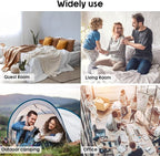 CALEN Queen Air Mattress with Electric Built in Pump, Luxury Double High Inflatable Mattress for Camping, Home&Guests, 18" Blow up Airbed- Fast Inflation/Deflation - 650lb MAX