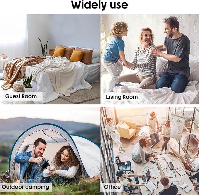 CALEN Queen Air Mattress with Electric Built in Pump, Luxury Double High Inflatable Mattress for Camping, Home&Guests, 18" Blow up Airbed- Fast Inflation/Deflation - 650lb MAX