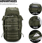 Mardingtop 70L Internal Frame Backpack for Hunting,Camping,Hiking Backpacking Backpack with Rain Cover