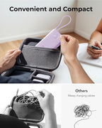 Slim Portable Charger 10000mAh, Travel Power Bank with Built-in USB-C Cable & LED Display, 22.5W Fast Charging Battery Pack Compatible with iPhone 16 15 Samsung S24 S23 -Purple