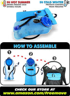 Hydration Pack with 2L or 3L Water Bladder & Cooler Bag > Keeps Drink Cool & Protects Bladders > Camelback Reservoir for Hydration Backpack, Tasteless & BPA Free, Quick Release Tube & Shutoff Valve