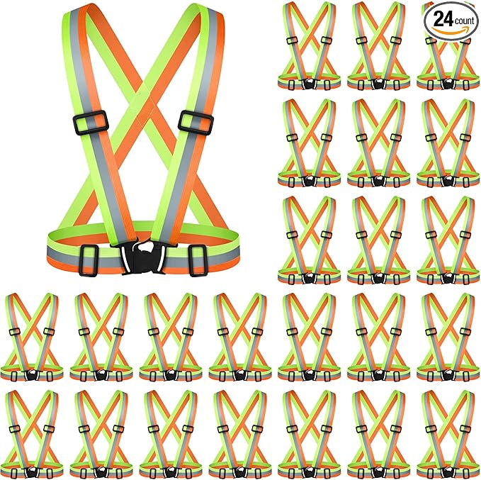 Hercicy Reflective Running Vest Reflective Running Shirt with Safety Straps High Visibility Construction Vest for Night Cycling Hiking Jogging Dog Walking