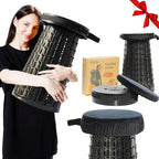 ALEVMOOM Upgraded 19.7" Collapsible Stool with Thickened Cushion, Telescoping Stool Foldable for Adults, 1000lbs Max Weight, Heavy Duty Portable Chair for Outdoor Travel&Camping