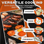 24" Heavy Duty Folding Campfire Grill, Compact Swivel Grill Design, Food-Safe Cooking Surface, Grate & Griddle for Campfire Cooking, Australian Owned