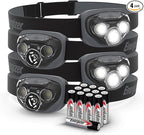 Energizer LED Headlamps PRO260 (4-Pack), IPX4 Water Resistant Headlamps, High-Performance Head Light for Outdoors, Camping, Running, Storm, Survival LED Light for Emergencies (Batteries Included)