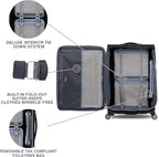 Travelpro Platinum Elite Softside Expandable Checked Luggage, 8 Wheel Spinner Large Suitcase, TSA Lock, Men and Women, Shadow Black, Checked Large 29-Inch