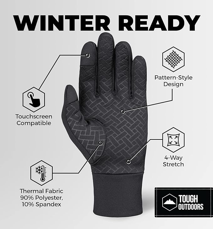 Winter Gloves for Men Cold Weather – Thin Glove – Winter Gloves w/ Touchscreen Finger – Thin Warm Glove for Women