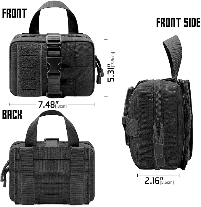 Upgrade Molle Rip Away Ifak Pouch, Tactical Small Belt First Aid Pouch Medical Utility EMT Pouch Only