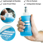 Soft Flask - Shrink As You Drink Soft Water Bottle for Hydration Pack - Folding Water Bottle Ideal for Running, Hiking, Cycling, Climbing & Rigorous Activity