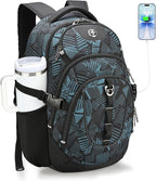 Swissdigital Laptop Backpack with USB Charging Port, Travel Backpack Fits 15.6 inches Computer, 31L Backpack for Men, Dark Green | SD803-96