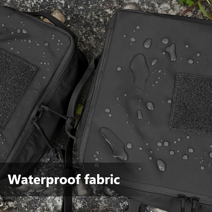 PETAC GEAR 4 PCS Tactical Modular Packing Cubes with Waterproof Material, Large Capacity Storage Bag, Easy Clean Outdoor Travel Organize Storage Pouches Bags (BK)