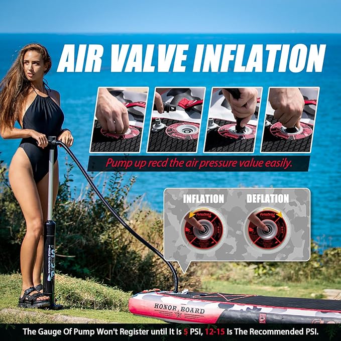 FunWater Inflatable Stand Up Paddle Board with Premium SUP Paddleboard Accessories, Anti-Slip EVA Deck, 11'/10'6'' Paddle Boards for Adults & Youth of All Skill Levels