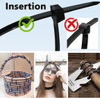 200lb Zip Ties Heavy Duty 18 Inch 70pcs, Large Black Cable Tie, Thick Heat Resistant Zipties, Big Wide Wire Ties, Industrial Tie Wraps for Outdoor Use