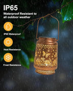 Butterfly Solar Lanterns Outdoor Waterproof, Garden Decor Birthday Gifts for Women Mom Grandma Sister, Metal Hanging Solar Lights Outside Decorative for Yard Patio Backyard Deck Porch Decorations