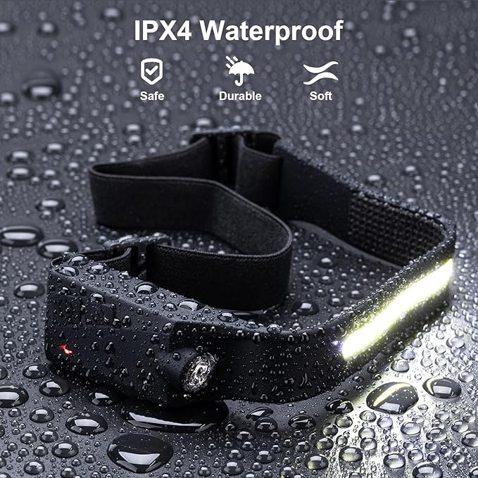 Rechargeable Headlamps 4 Packs, 230° Wide Beam Powerful Headlight, Led Head Lamp with Motion Sensor for Adults, 5 Modes, Camping Essentials Gear, COB, Spot Light, for Running Working