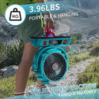 Camping LED Fan with Light, 40000mAh Rechargeable Battery Powered Outdoor Tent Fan with Light and Hook, 6 Speed, Personal USB Desk Fan for Camping, Fishing, Power Outage,Hurricane, Worksite