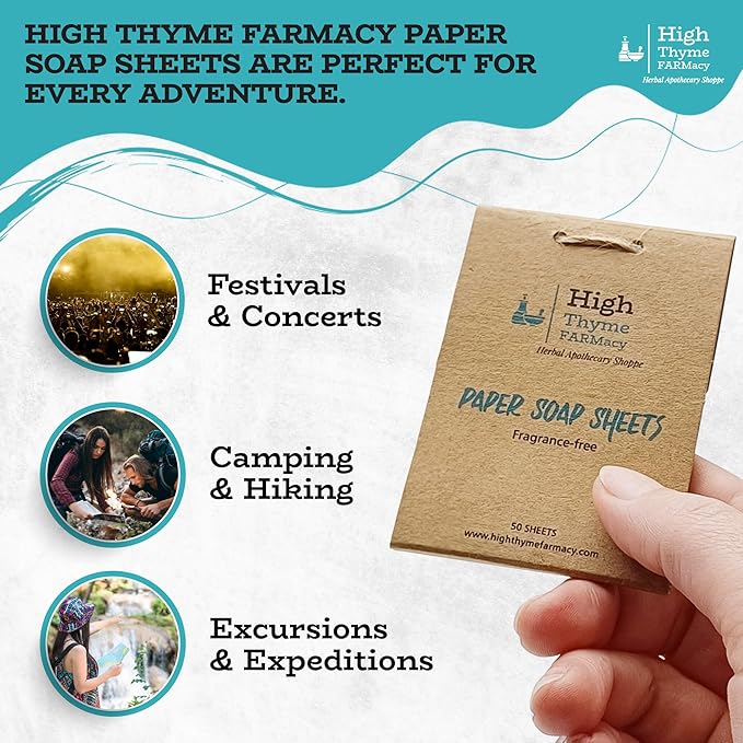Travel Soap Sheets (300 Count, 6 Pack) – Portable Paper Soap for Travel, Camping, Hiking & Emergency Kits – Pocket Size Hand Soap Sheets, TSA Approved, Unscented