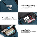 MOSISO Sling Backpack,Canvas Crossbody Hiking Daypack Bag with Anti-theft Pocket, Teal Green