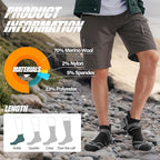 ANTSANG 6 Pairs Merino Wool Ankle Hiking Running Socks Compression Thick Cushion Breathable No Show Socks for Men Women