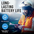 TDC Head Lamp Led Rechargeable Super Bright - USB-C Headlamp for Adults - Head Lights for Forehead - 1080 Lumen Head Flashlight - 10HR Battery for Hardhat, Camping, Hunting, Work