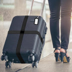 8 Pack Luggage Straps and Tags Set (4 Straps, 4 Tags), Luggage Straps for Suitcases TSA Approved Suitcase Belt Luggage Tags, Black