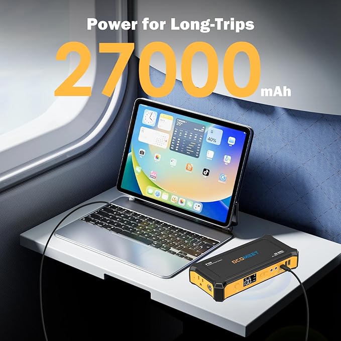 Portable Power Station 99.9Wh High Capacity, Laptop Power Bank with 65W USB-C PD, 100W AC Outlet Best for Outdoor Camping Home Hurricane Emergency