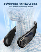SWEETFULL Portable Neck Fan 360° Cooling Bladeless Personal Fan | No Hair Twisting - 4000mAh USB Rechargeable Wearable Fan for Travel, Birthday Gifts for Men, Women, Mom, and Dad