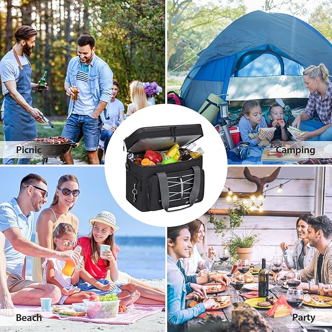 Maelstrom Collapsible Soft Cooler Bag, 24/30/60/75 Cans Beach Cooler, Ice Chest, Leakproof & Portable for Beach, Camping, Road Trips & Grocery Shopping