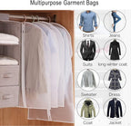 Garment Bags, Set of 5 Lightweight 40 Inch Suit Bags with Full Stainless Steel Zipper, Garment Bags for Storage/Closet/Travel (24"x40")
