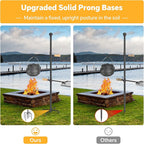 Mr IRONSTONE Campfire Grill Grate: Fire Pit Grill Grate with Swivel Handle, Campfire Cooking Equipment with Heavy Duty Steel, Over Fire Camp Grill For Outdoor Barbecue Camping and Cooking, Black