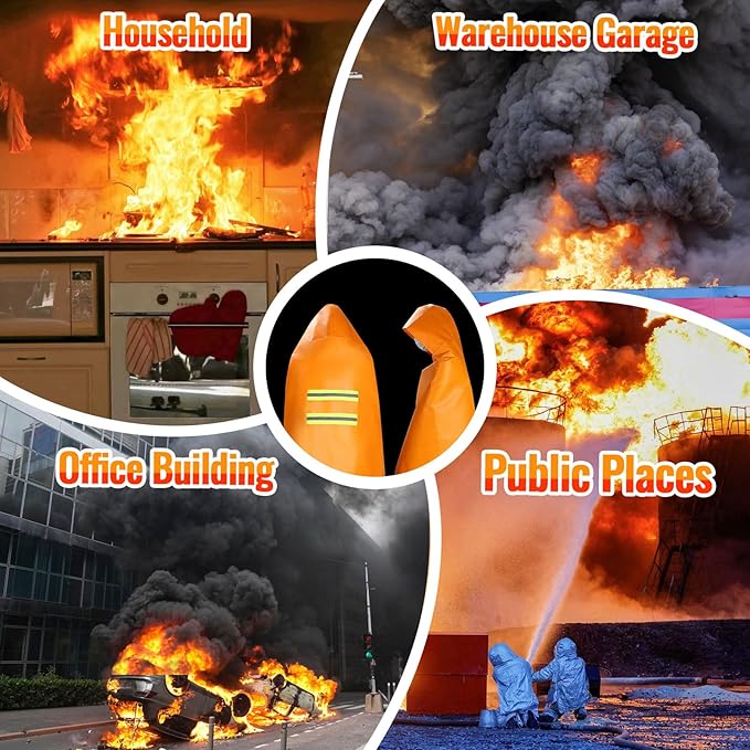 MDH Upgrade Fireproof Emergency Escape Cape -Fireproof Cloak Fiberglass & Silicone Coated Cloth - Flame Retardant Blanket for Household, Office Home- CE-Certified Fire Safety Gear (Adult: 71*67inches)