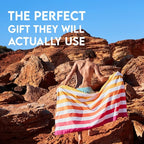 Dock & Bay Beach Towel - Quick Dry, Sand Free - Compact, Lightweight - 100% Recycled - Includes Bag - Summer - Peach Sunrise - Extra Large (200x90cm, 78x35)