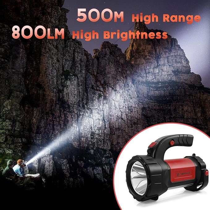 AlpsWolf Camping Lantern Rechargeable, 2 Pack Same LED Flashlight Spotlight Lantern with 800LM, 3600 Capacity Powered, Red Portable Bright Camping Light for Outdoor Hiking, Power Outages