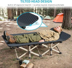 ATORPOK Oversized Camping Cot for Adults, Extra Wide 31.5'' Folding Bed with Carry Bag, Lightweight 500lbs Support, Portable Sleeping Cot for Home, Office, Camping