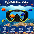 U PHITNIS Kids Snorkel Set for Age 4-14 - Dry Top Snorkeling Gear for Kids Junior & Youth - Childs Diving Mask with Big Eyes for Boys Girls - Anti-Fog Snorkeling Mask and Snorkel Set