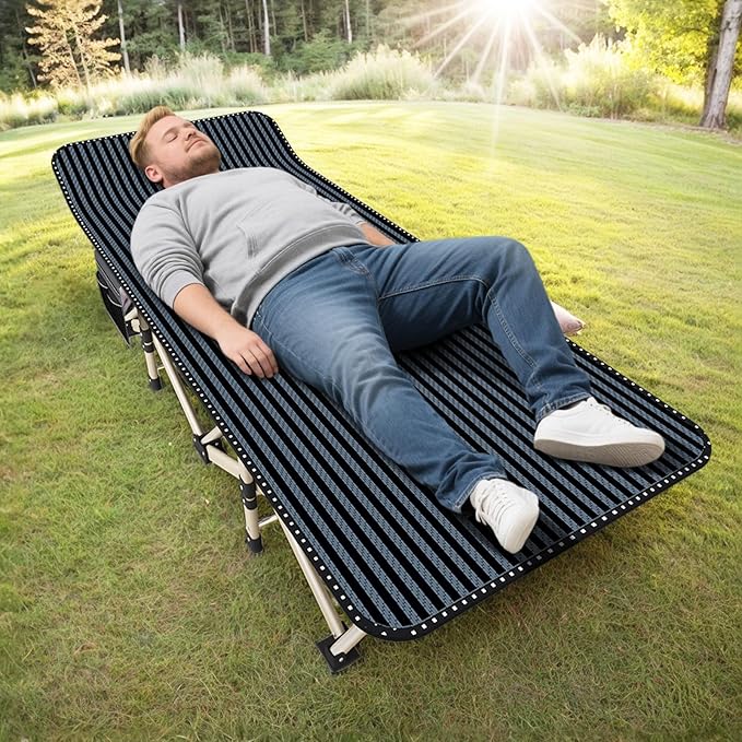 ATORPOK Oversized Camping Cot for Adults, Extra Wide 31.5'' Folding Bed with Carry Bag, Lightweight 500lbs Support, Portable Sleeping Cot for Home, Office, Camping