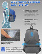 ProEtrade Backpack Bookbag for College Laptop Travel,Fit Laptop Up to 15.6 inch with USB Charging Port Multi Compartment Anti theft, Gift for Women Men (Blue)